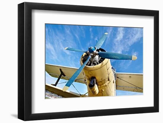 Engine of an Old Airplane from Low Angle-Gudella-Framed Photographic Print