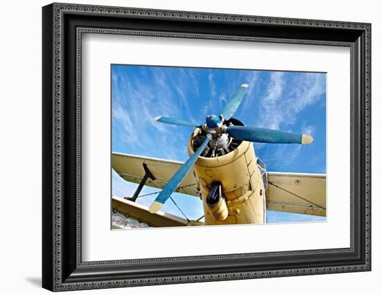 Engine of an Old Airplane from Low Angle-Gudella-Framed Photographic Print