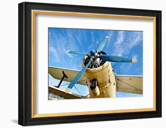 Engine of an Old Airplane from Low Angle-Gudella-Framed Photographic Print