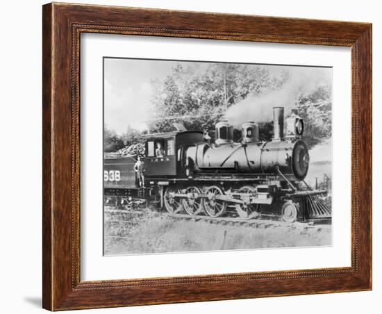 Engineer Casey Jones on Engine No. 638-J.E. France-Framed Photographic Print