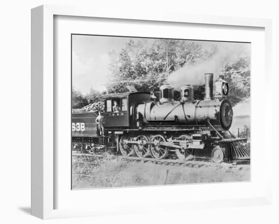 Engineer Casey Jones on Engine No. 638-J.E. France-Framed Photographic Print