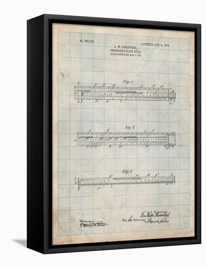 Engineer's Slide Rule Patent-Cole Borders-Framed Stretched Canvas