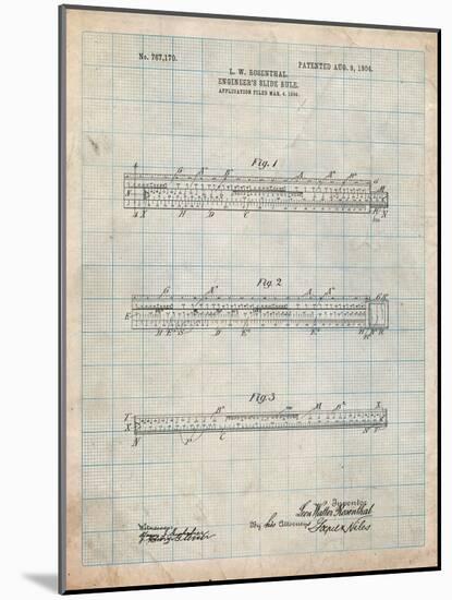 Engineer's Slide Rule Patent-Cole Borders-Mounted Art Print