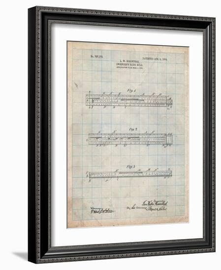 Engineer's Slide Rule Patent-Cole Borders-Framed Art Print