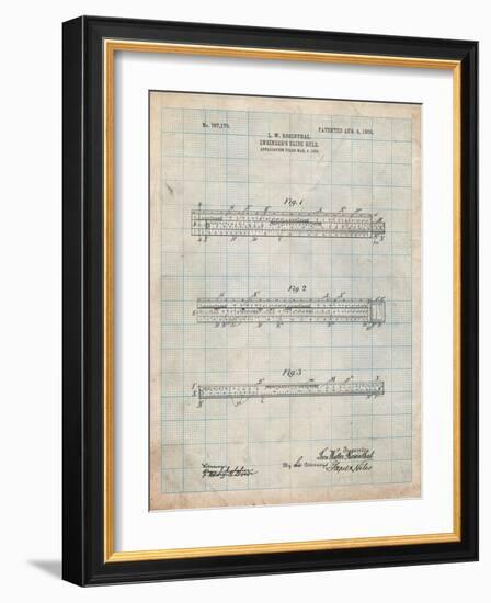 Engineer's Slide Rule Patent-Cole Borders-Framed Art Print