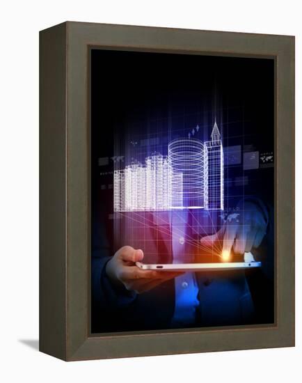 Engineering Automation Building Designing,  Construction Industry Technology-Sergey Nivens-Framed Premier Image Canvas