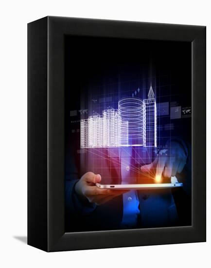 Engineering Automation Building Designing,  Construction Industry Technology-Sergey Nivens-Framed Premier Image Canvas