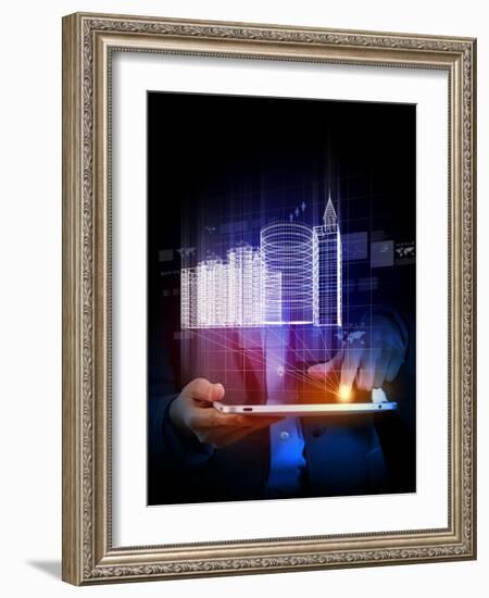 Engineering Automation Building Designing,  Construction Industry Technology-Sergey Nivens-Framed Photographic Print