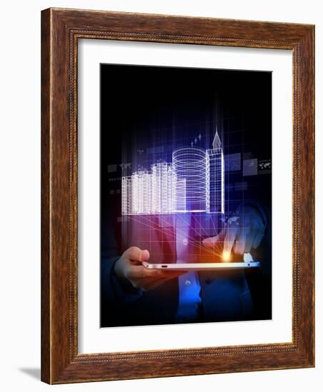 Engineering Automation Building Designing,  Construction Industry Technology-Sergey Nivens-Framed Photographic Print