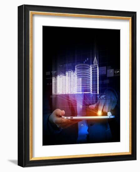 Engineering Automation Building Designing,  Construction Industry Technology-Sergey Nivens-Framed Photographic Print