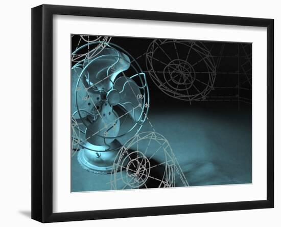 Engineering Schematics on Antique Fan-null-Framed Photographic Print