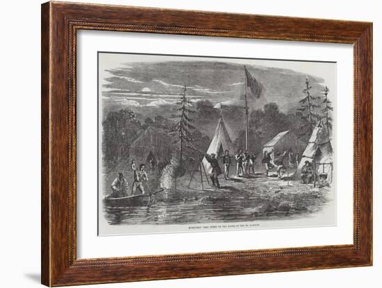 Engineers' Camp Scene on the Banks of the St Maurice-null-Framed Giclee Print