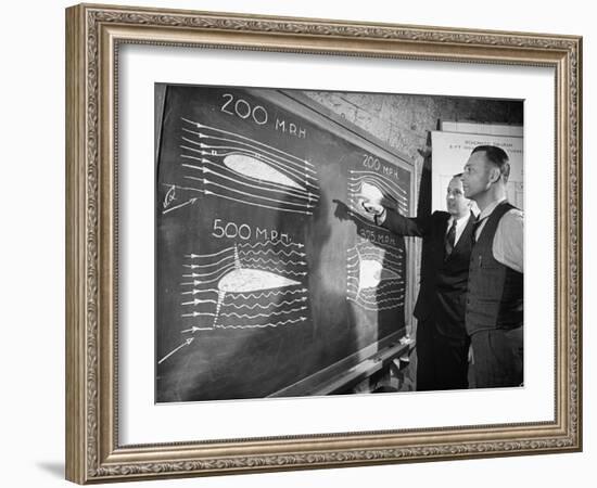 Engineers Studying Testing Results at the Langley Air Base Field-Carl Mydans-Framed Photographic Print