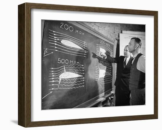 Engineers Studying Testing Results at the Langley Air Base Field-Carl Mydans-Framed Photographic Print