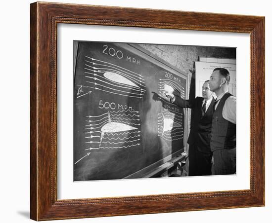 Engineers Studying Testing Results at the Langley Air Base Field-Carl Mydans-Framed Photographic Print