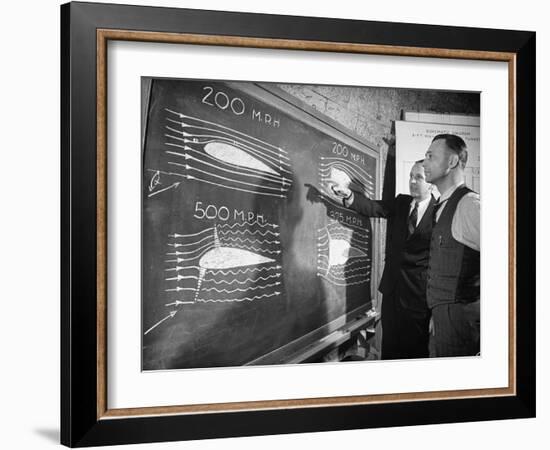 Engineers Studying Testing Results at the Langley Air Base Field-Carl Mydans-Framed Photographic Print