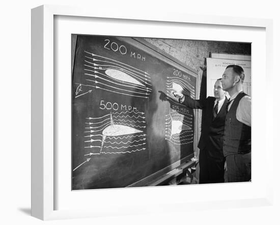 Engineers Studying Testing Results at the Langley Air Base Field-Carl Mydans-Framed Photographic Print