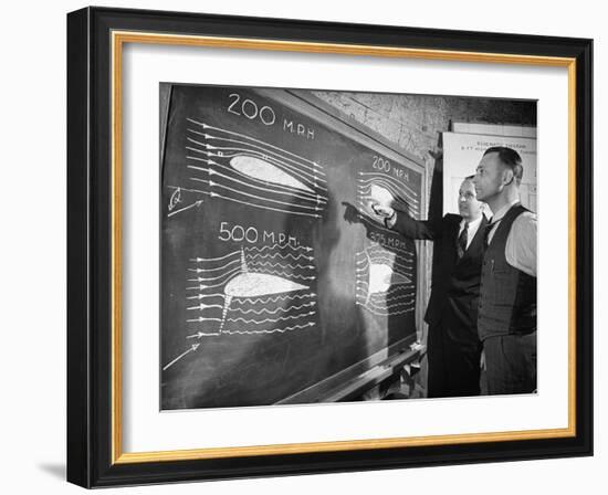 Engineers Studying Testing Results at the Langley Air Base Field-Carl Mydans-Framed Photographic Print