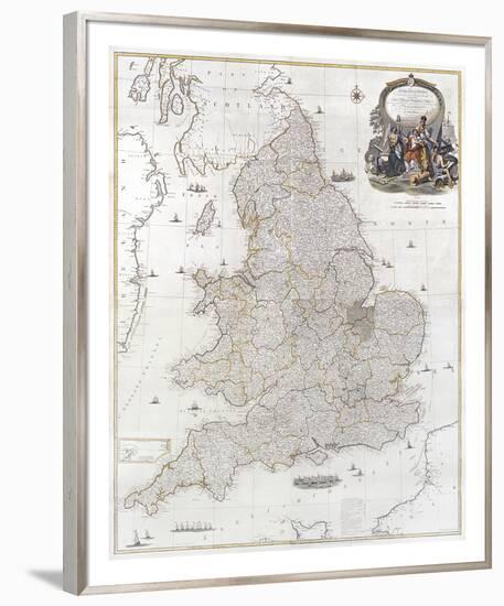 England and Wales, Drawn From the Most Accurate Surveys, 1780-John Rocque-Framed Premium Giclee Print