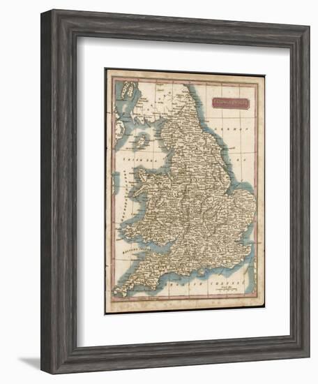 England and Wales Hand Coloured Engraving-null-Framed Photographic Print