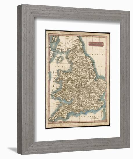 England and Wales Hand Coloured Engraving-null-Framed Photographic Print