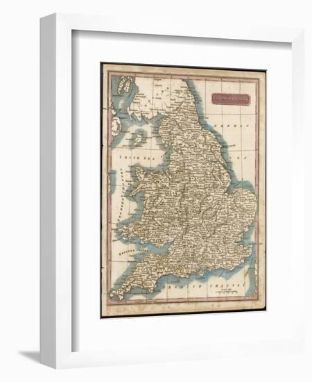 England and Wales Hand Coloured Engraving-null-Framed Photographic Print