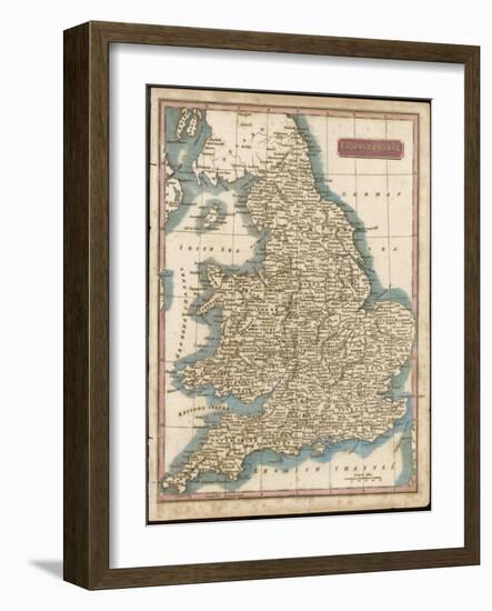 England and Wales Hand Coloured Engraving-null-Framed Photographic Print