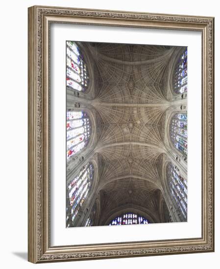 England, Cambridgeshire, Cambridge, King's College Chapel, Ceiling-Steve Vidler-Framed Photographic Print