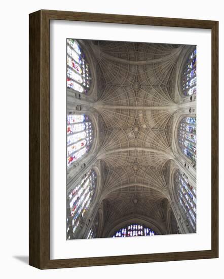 England, Cambridgeshire, Cambridge, King's College Chapel, Ceiling-Steve Vidler-Framed Photographic Print