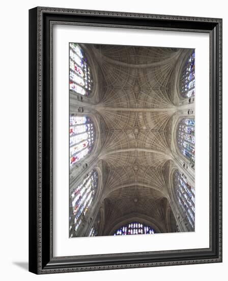 England, Cambridgeshire, Cambridge, King's College Chapel, Ceiling-Steve Vidler-Framed Photographic Print