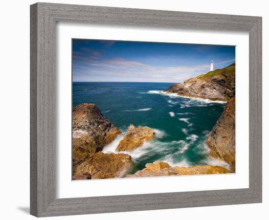 England, Cornwall, Trevose Head Lighthouse, UK-Alan Copson-Framed Photographic Print