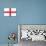 England Country Flag - Letterpress-Lantern Press-Art Print displayed on a wall