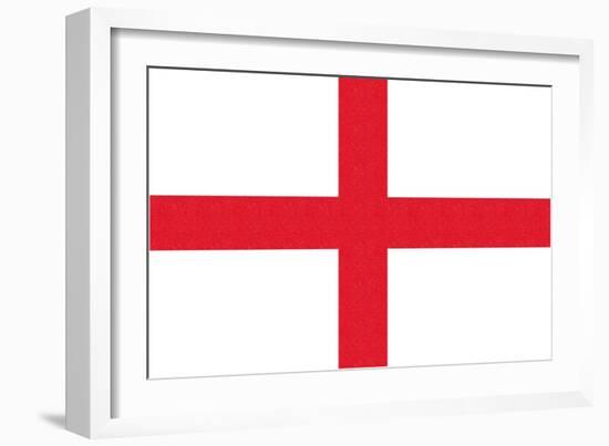 England Country Flag - Letterpress-Lantern Press-Framed Art Print