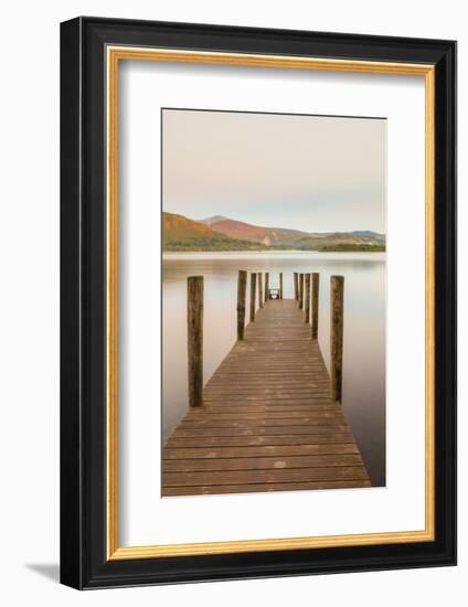 England, Cumbria, Lake District, Derwentwater, Wooden Jetty-Steve Vidler-Framed Photographic Print