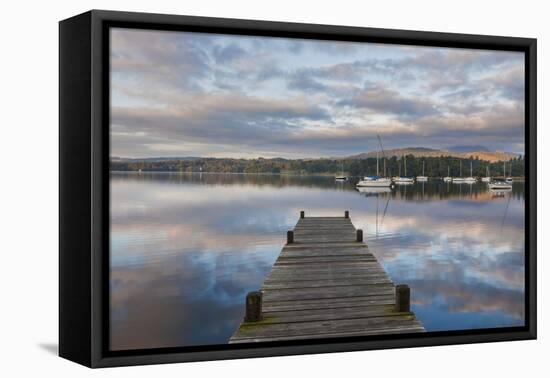 England, Cumbria, Lake District, Windermere, Wooden Jetty-Steve Vidler-Framed Premier Image Canvas