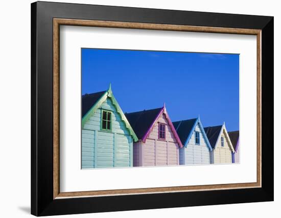 England, Essex, Mersea Island, Beach Huts-Steve Vidler-Framed Photographic Print