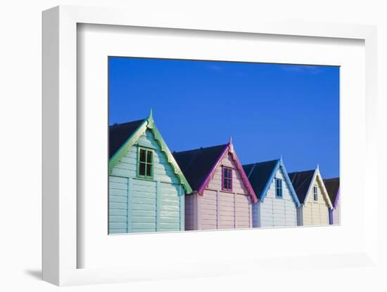 England, Essex, Mersea Island, Beach Huts-Steve Vidler-Framed Photographic Print