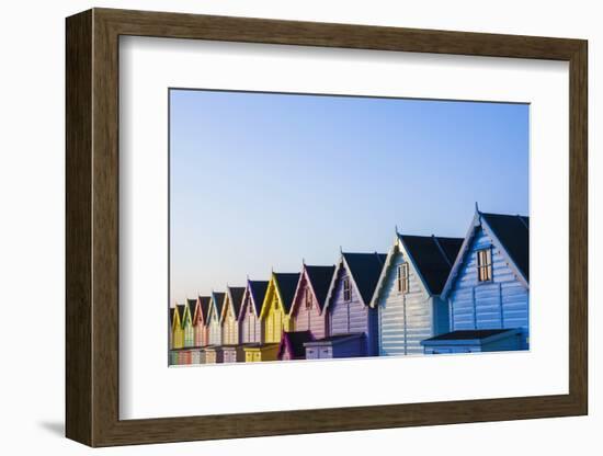 England, Essex, Mersea Island, Beach Huts-Steve Vidler-Framed Photographic Print