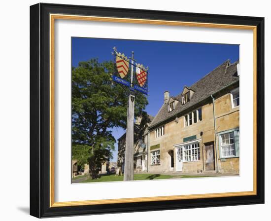 England, Gloustershire, Cotswolds, Chipping Campden, Heraldic Town Sign-Steve Vidler-Framed Photographic Print