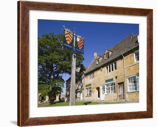 England, Gloustershire, Cotswolds, Chipping Campden, Heraldic Town Sign-Steve Vidler-Framed Photographic Print