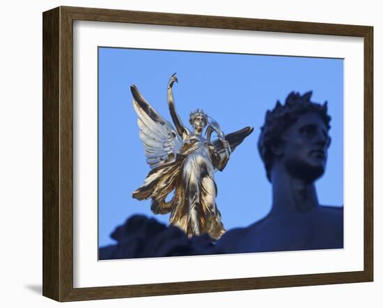 England, London, Buckingham Palace, Queen Victoria Memorial Statue, Peace and Victory Statue-Steve Vidler-Framed Photographic Print