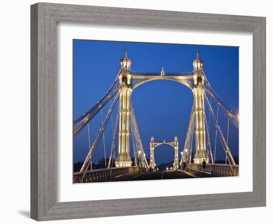 England, London, Chelsea, Albert Bridge-Steve Vidler-Framed Photographic Print