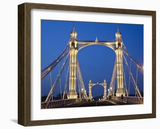 England, London, Chelsea, Albert Bridge-Steve Vidler-Framed Photographic Print