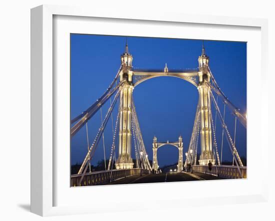 England, London, Chelsea, Albert Bridge-Steve Vidler-Framed Photographic Print