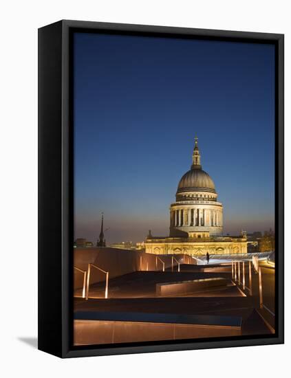 England, London, City of London, St Paul's Cathedral from One New Change Shopping Center Rooftop-Jane Sweeney-Framed Premier Image Canvas