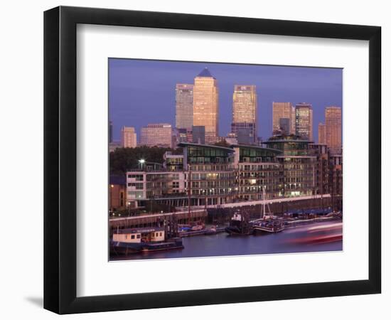 England, London, Docklands, Canary Wharf Skyline-Steve Vidler-Framed Photographic Print