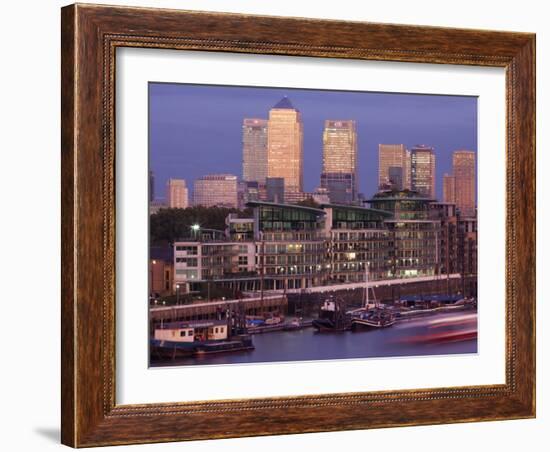 England, London, Docklands, Canary Wharf Skyline-Steve Vidler-Framed Photographic Print