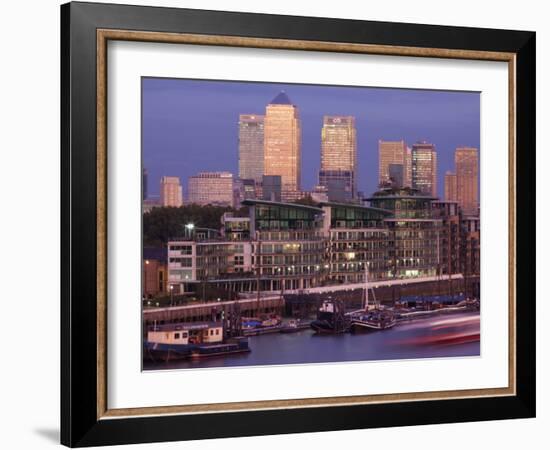 England, London, Docklands, Canary Wharf Skyline-Steve Vidler-Framed Photographic Print