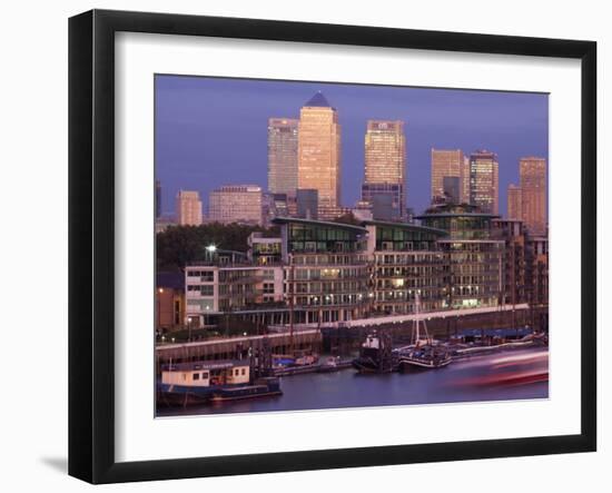 England, London, Docklands, Canary Wharf Skyline-Steve Vidler-Framed Photographic Print