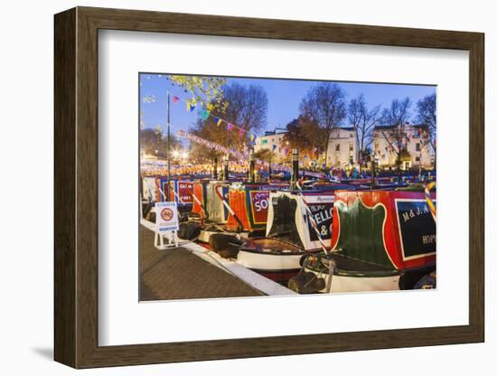 England, London, Little Venice, Canal Boats at Annual Canalway Cavalcade-Steve Vidler-Framed Photographic Print